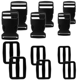 Pack of 12 Plastic Buckles Set, Buckle for Webbing, Adjustable Clip Closure, Lap Strap Buckles Replacement Buckle, Backpack Straps Buckle for Backpack (20 mm/25 mm/32 mm)