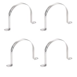 TOP-VIGOR 4Pcs M100 Rigid Pipe Strap, 2 Holes Tube Straps 201 Stainless Steel Tension Tube Clip Clamp for Fixing Tube Pipe Wire