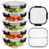 Wopgrty 5 Pack Bariatric Meal Prep Containers, 27 oz Glass