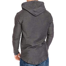 Cot-Oath Mens Workout Sweatshirt Athletic Hoodies - Stylish Gym Running Hoodies Lightweight Pullover Darkgrey