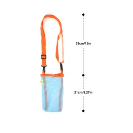 CHEERYMAGIC Water Bottle Carrier Bag, Nylon Mesh Water Bottle Pouch with Adjustable Shoulder Strap for Adults Kids Walking Hiking Camping Travelling A11SPTD