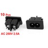 sourcing map 10 Pcs Panel Mount Male IEC320 C8 Power