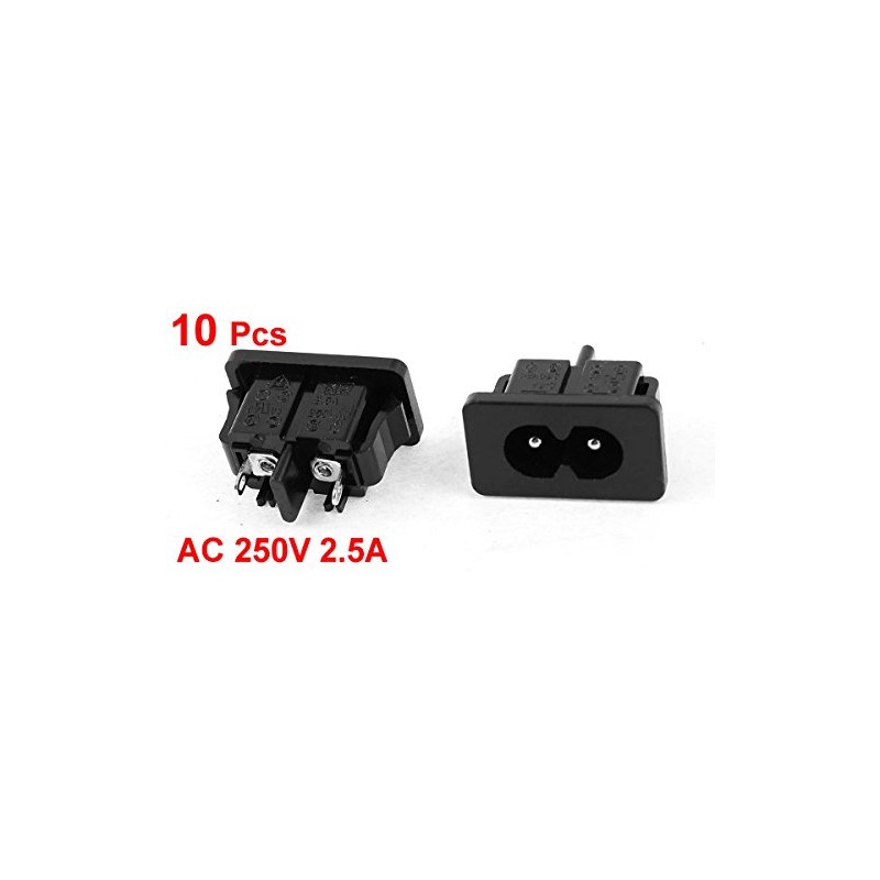 sourcing map 10 Pcs Panel Mount Male IEC320 C8 Power