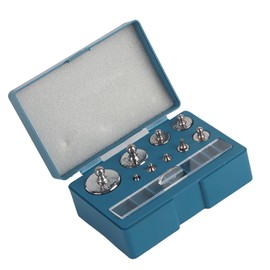 17Pcs 211.1g Calibration Weight Set with Tweezers, Plastic Storage Box | No.45 Steel | Suitable for Laboratory, Industrial Measurement, Educational Use