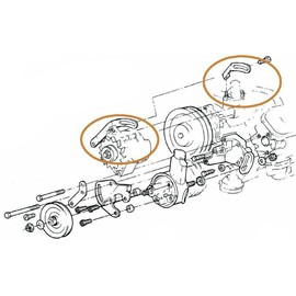 Inline Tube Compatible with 1967-68 Pontiac, GTO, Firebird Front and Rear Alternator Brackets 2pc