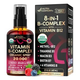 Complejo B Sublingual NutraHarmony 60ml Frutos Rojos Energía y Bienestar                                                                              