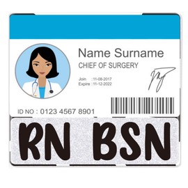 Plifal RN BSN Badge Buddy Card Holder Nurse Nursing Accessories Cute Cow Print Horizontal ID Name Identification Tags Hospital Work