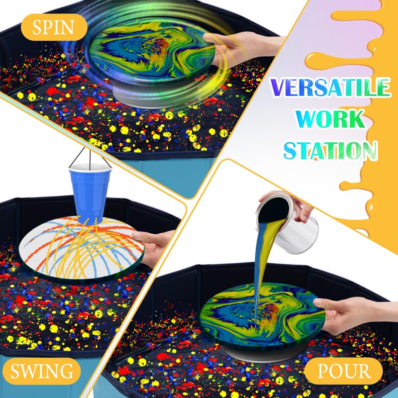 Silipull Acrylic Paint Pouring Splash Guard Pour Painting Supplies Fluid