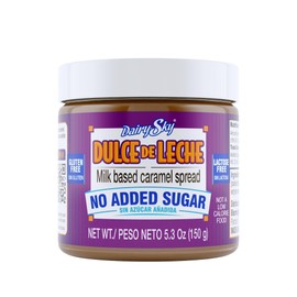 DairySky Dulce de Leche Sin Azucar Añadida - 5.3 oz | Gluten & Lactose Free, Milk Based Caramel Spread Caramel Dips and Spreads for Ice Cream, Desserts, Coffee, Pancakes & More