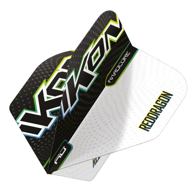 RED DRAGON Hardcore Radical Black & White Ikon Dart Flights