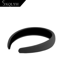 SXQLYH Headband Padded Fabric Headband - Padded Headband for Women - Beautiful Headband Women's Hair Accessories Fabric Headband Wide Padded Headband for Women Girls (Black)