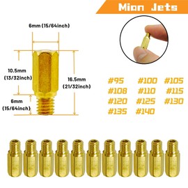 YGQ Carburetor Jet Kit for Nibbi Keihin Carb Main and Pilot Slow Jets FCR FCR-MX PJ PE PWK PWM 99101-357 N424-21 22Pcs (#95 - #140)