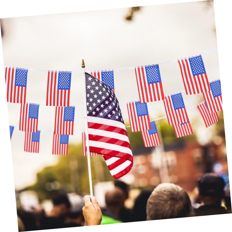 WHAMVOX 1 String American Flag Bunting Decoration Sturdy Independence Day