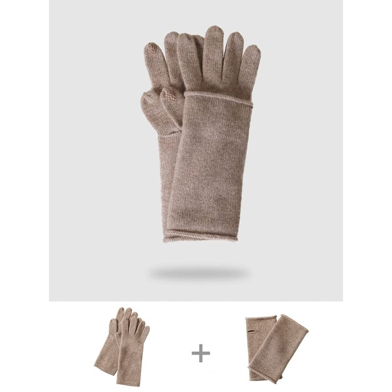 Prettystern Women's 2-Piece Cashmere Set Touchscreen Pulse Warmer Stuple &