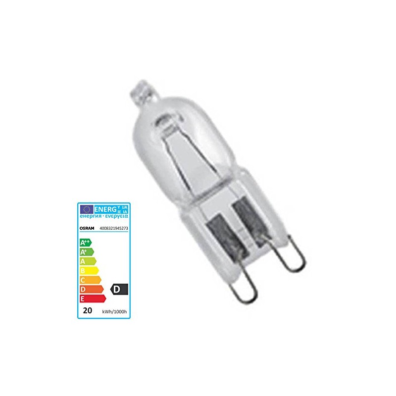 OSRAM Halogen-pin-Base/HALOPIN /G9-Socket/dimmable / 20 Watt - 25 Watt Replacement/warmwhite