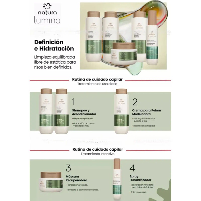 Crema Para Peinar Lumina Rizos Definicion E Hidratacion Natura