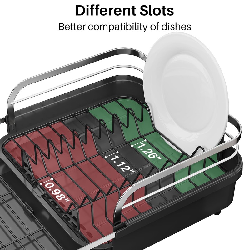 SNTD Dish Drying Rack, Expandable Dish Rack for Kitchen Counter,