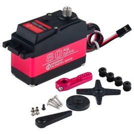 Stemedu 80KG RC Servo Large Size High Torque Digital Servo Stainless Steel Gear Motor Steering DS5180 for 1/5 RC Car/RC Crawler/Robot/Boat, with 18T Servo Horn, Control Angle 270°