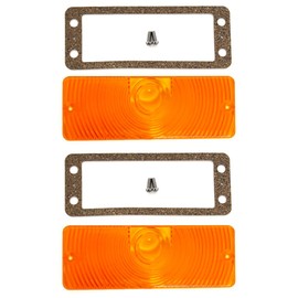 Turn Signal Parking Light Lens Kit Amber Pair For 1969-1980 International Harvester Scout II