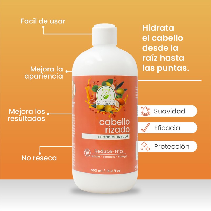 Acondicionador Para Rizos Hidratante Productos Mart Mexico 500 Ml