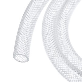 MECCANIXITY Braided Clear PVC Vinyl Tubing 1/2" ID 5/8" OD PVC Tube High Pressure Water Hose 50ft for Industrial Tubing, Pump, 12.7mm x 15.9mm