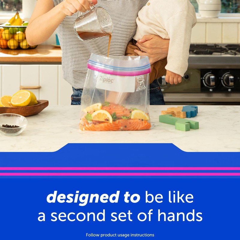 Ziploc Large Food Storage Bags, Grip 'n Seal Technology for