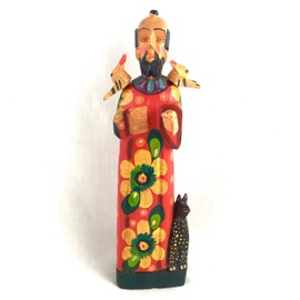 Altiplano Saint Francis Statue Patron Saint of Animals Hand Carved Made in Guatemala