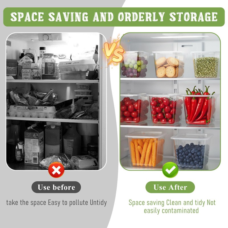 Xosjska Plastic Food Pan with Lids 1/6 Size Stackable Food