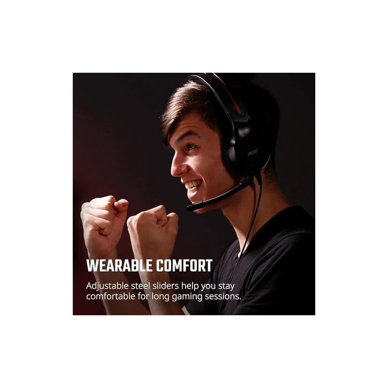 Acer Nitro - Auriculares para juegos, micrófono flexible, diadema ajustable