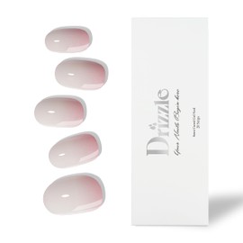 Drizzle Semi Cured Gel Nail Strips, Real Polish Art Stickers (UV/LED Light Required), Glossy Glitter Solid Color Full Wraps, Long Lasting Waterproof Decal for Women (Pop Rock Pink)