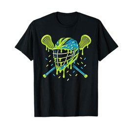 Lacrosse Ice Cream Drip Lax Boys Helmet Stick Youth Players T-Shirt