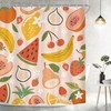 Imirell Fruit Summer Shower Curtain 60Wx72H Inches Strawberry Watermelon Tropical