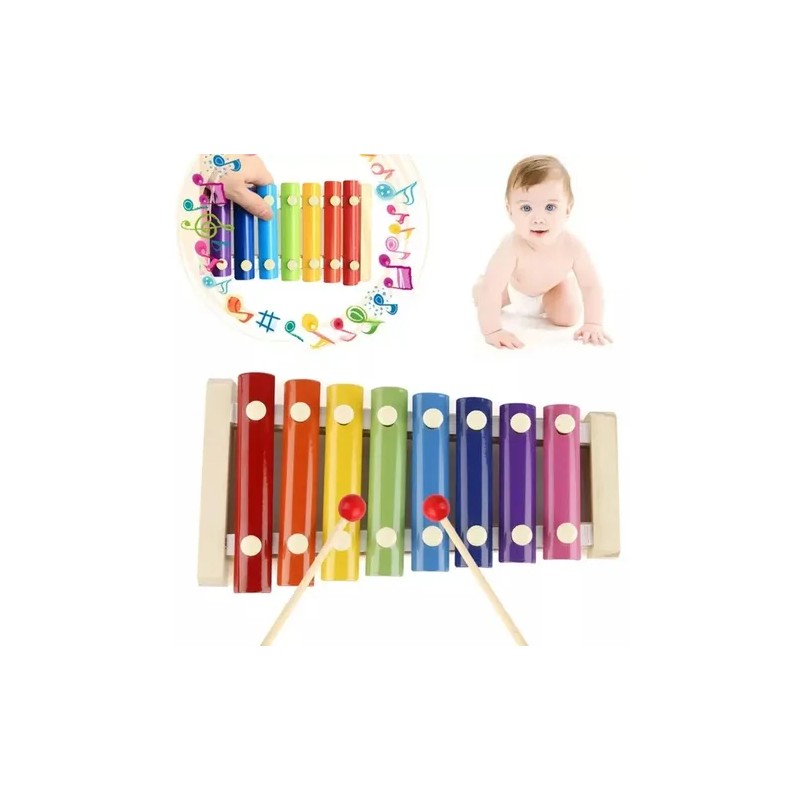 Xilofono Infantil 8 Notas Madera Didactico-montessori Juguet