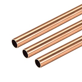 sourcing map Copper Round Tube, 8mm OD 0.5mm Wall Thickness 300mm Long Straight Pipe Tubing 3 Pcs