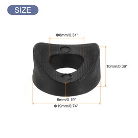 uxcell 50Pcs Plastic Round Washers, 8mm x 19mm x 5mm Black PE Concave Washer Spacer Hardware Machine Fastener for Round Tube Fixing