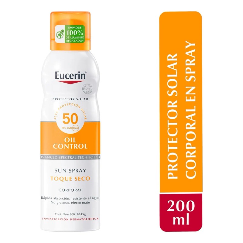 Eucerin Protector Solar Transparente Toque Seco Fps 50 200ml