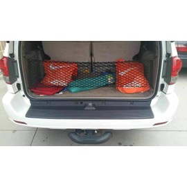 EACCESSORIES EA Trunk Organizer Cargo Net for Toyota Sequoia 2001-2007 – Envelope Style Cargo Net for SUV - Premium Mesh Elastic Car Trunk Organizer Vehicle Carrier Storage–Compatible with Sequoia