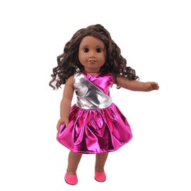 NIXNUT Doll Clothes Long Dress Summer Clothes Color Block for 18 Inch American Girl Doll