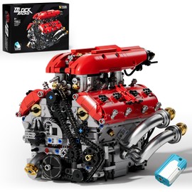 DOLIVE V8 Engine Model Kits that Runs, 1370PCS 8-Cylinder Engine Set with Battery & Motor, STEM Engineering Toys for Kids Adults, Mechanical Enthusiasts
