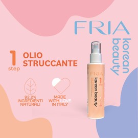 Fria Korean Beauty Olio Struccante, Rimuove il Trucco Waterproof, Testato su Occhi e Pelli Sensibili, Delicato su Occhi e Ciglia, Confezione da 90ml