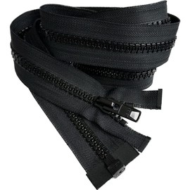 Lenzip #10 Heavy Duty Vislon Molded Plastic Marine Separating Zipper - Choose Your Length - Color: Black - Made in The United States (1 Zipper Per Pack) (Molded - 60" Inches)