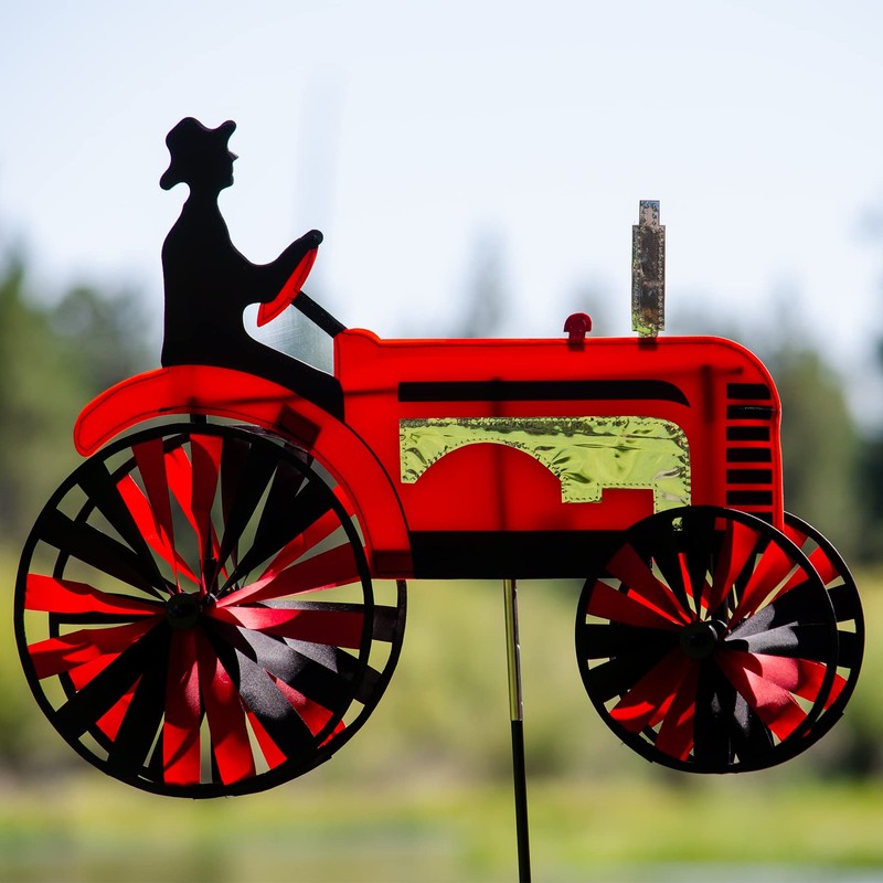 In the Breeze 2507 Red Tractor Ground Spinner, 24" Inch