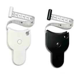 Paquete de 2 cintas métricas retráctiles en blanco y negro para medidas corporales, cinta métrica de doble escala de 150 cm con mecanismo de fácil blo
