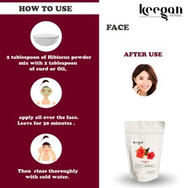 Keegan Natural HIBISCUS Powder For Skin and Hair care 100gm Pouch