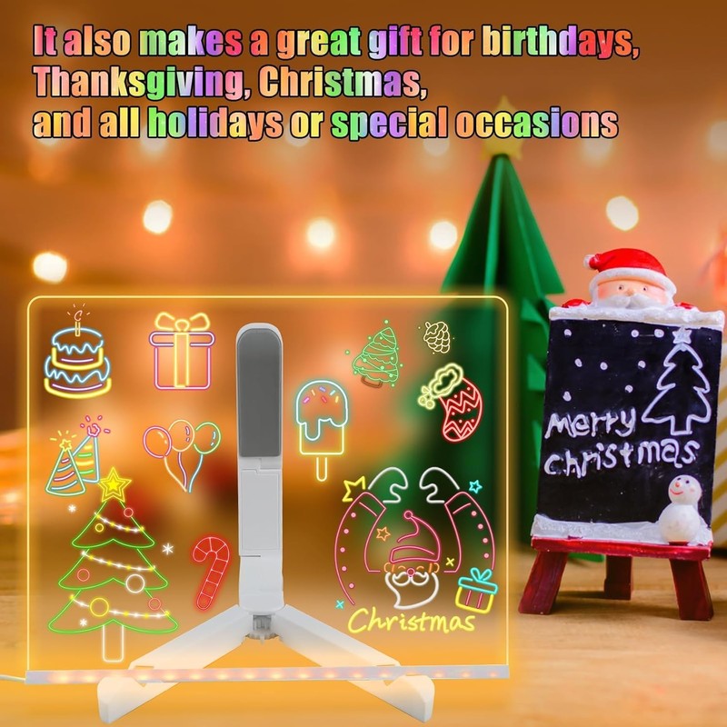 Magic LED Note Board, 7 Color Light-Up Acrylic Memo Board