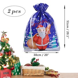 36Pcs Christmas Drawstring Gift Bags with 30 Tags,6 Design 4 Size Christmas Goody Bags Gift Wrapping Bags,Reusable Christmas Bags for Presents,Christmas Party,Holiday Decorations