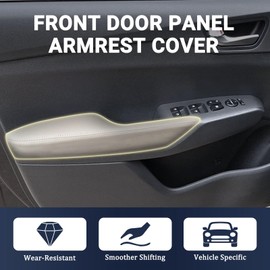 AICARS Car Front Door Panel Armrest Cover Compatible with Acura RDX 2007 2008 2009 2010 2011 2012 Leather Interior Accessories Car Door Armrest Arm Rest Cover- Gray