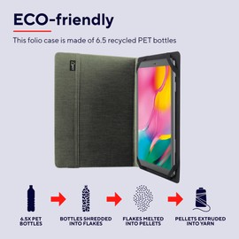 Trust Mobile Primo Universal Case Made of Recycled Material for 10 Inch Tablets, Cover Protective Case with Stand - Green