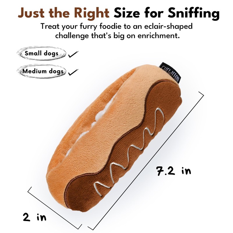 CHEWFFON Chocolate Éclair Dog Snuffle Toy, Layered Treat Enrichment