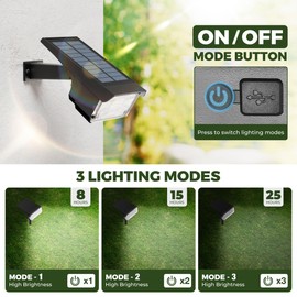 Kingsyard Solar Lights Outdoor Waterproof IP68, 47 LEDs 3 Lighting Modes USB & Solar Powered Garden Yard Pathway Spot Lights for Outside Landscape, Auto On/Off, 4 Pack(Warm White)